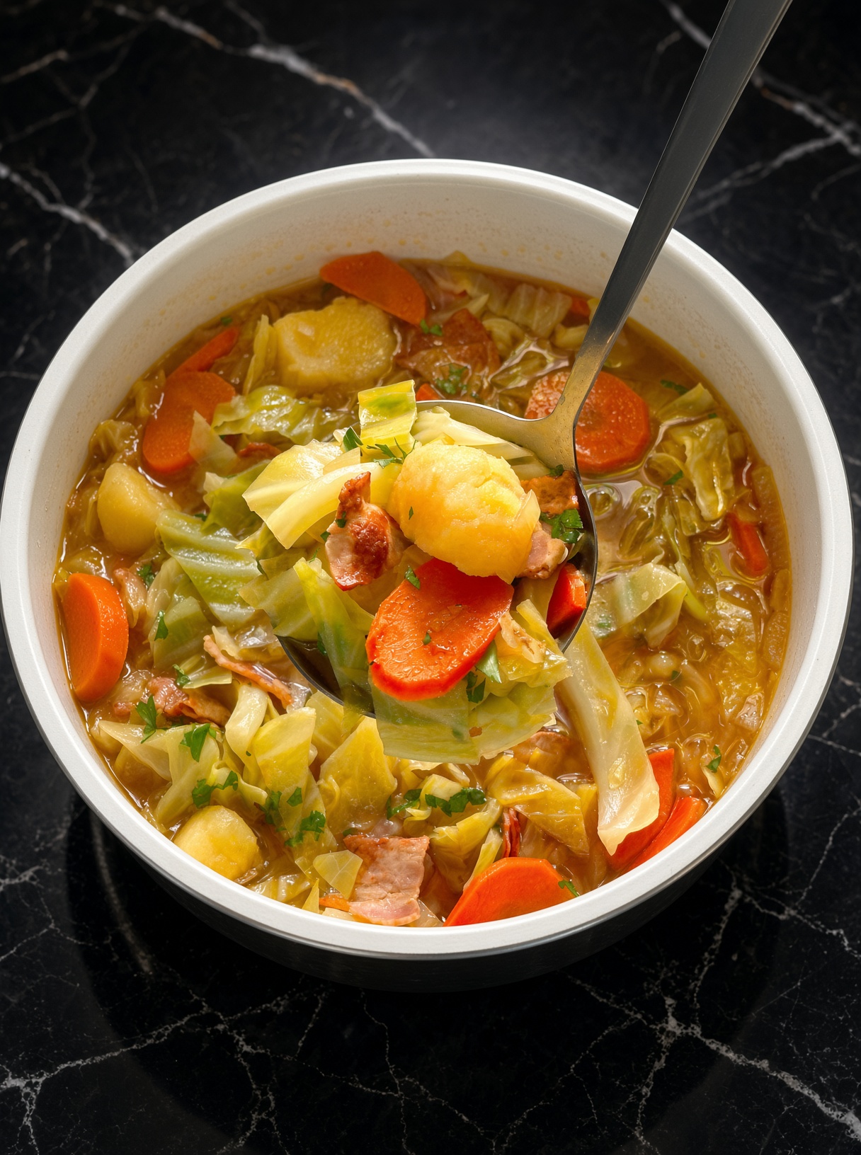 Irish Bacon Cabbage & Potato Soup