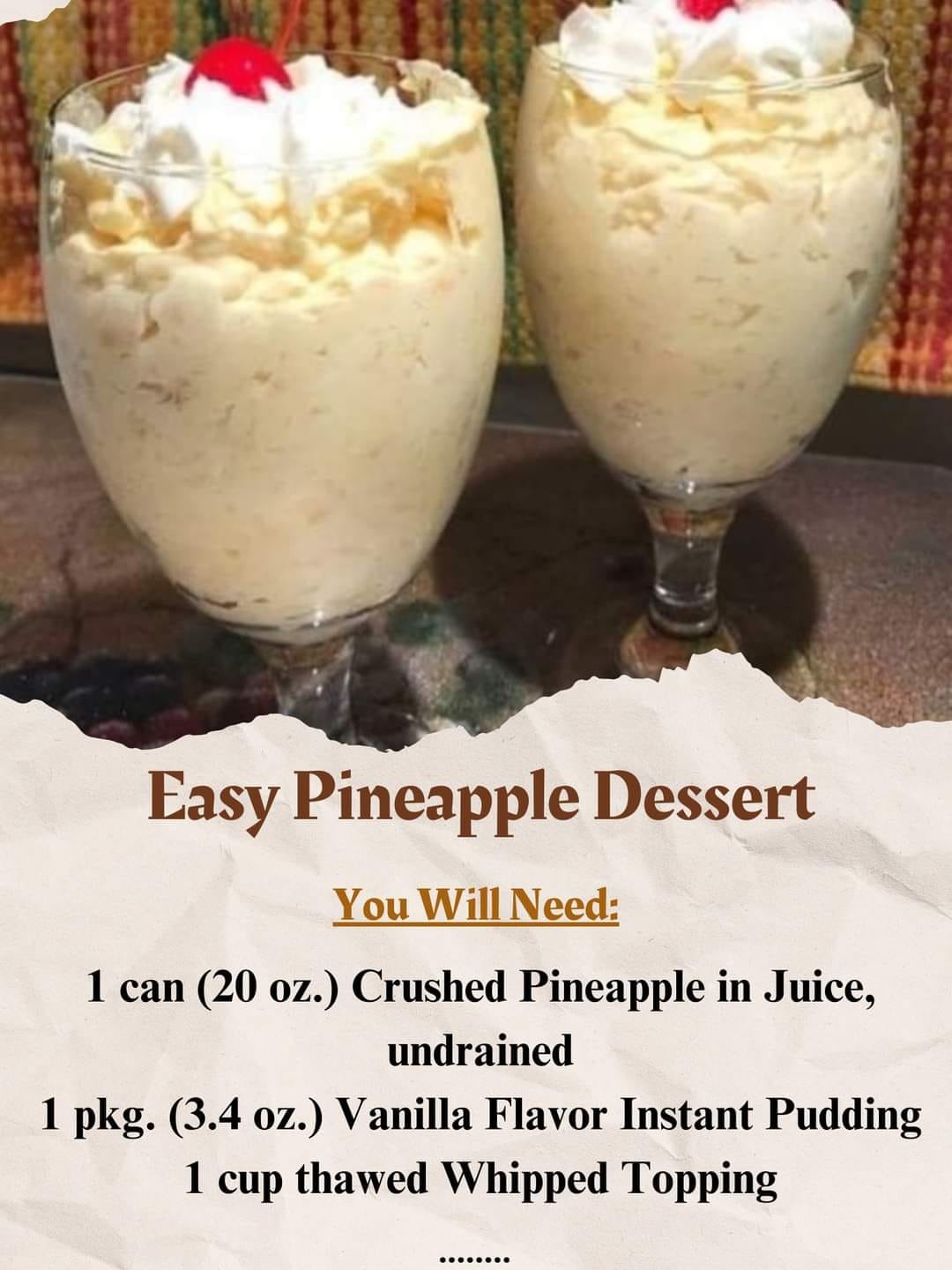 EASY PINEAPPLE DESSERT