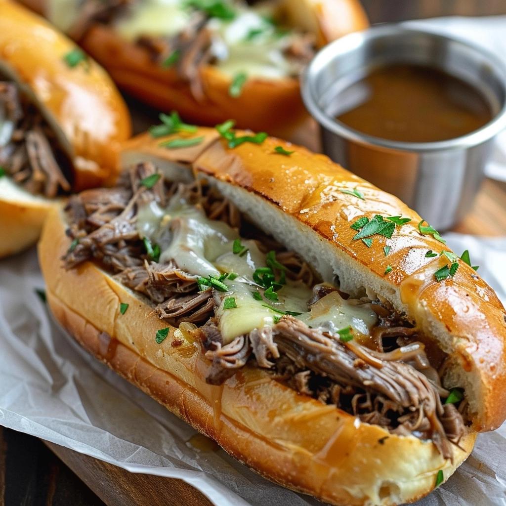 Slow Cooker French Dip Sandwiches