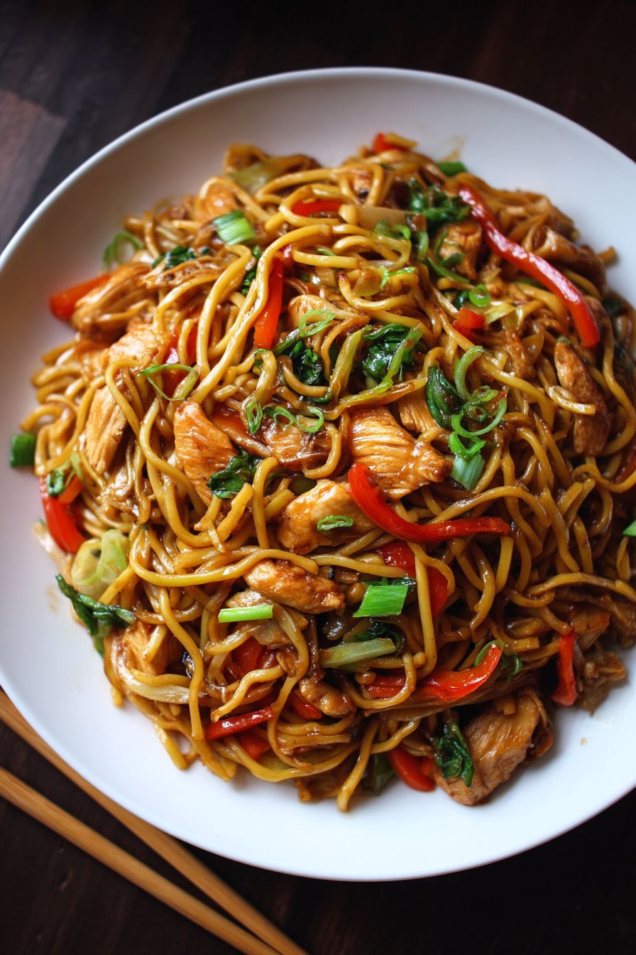 Chicken Chow Mein with the Best Chow Mein Sauce