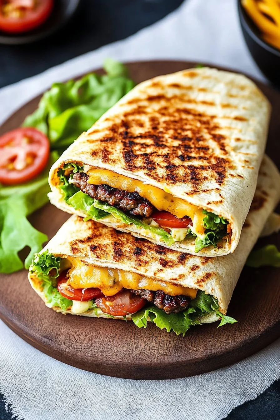 Grilled Cheeseburger Wraps