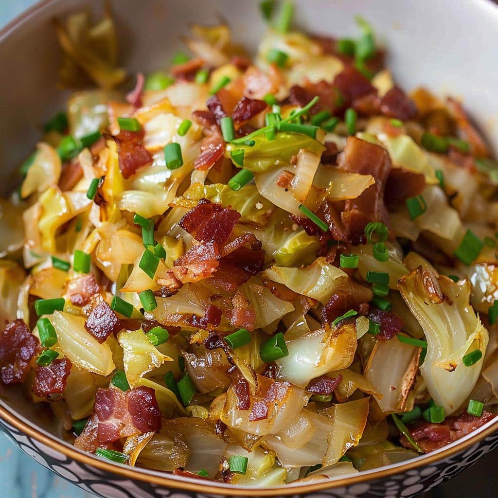 Fried Cabbage with Bacon, and Onion, and Garlic!