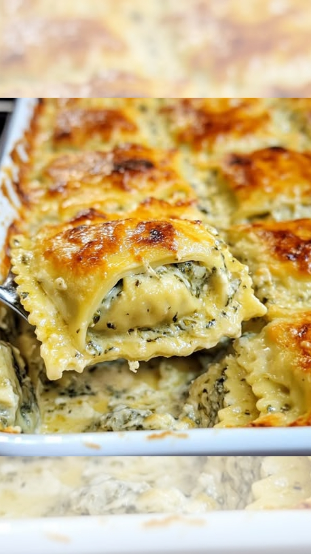 Spinach Artichoke Ravioli Bake