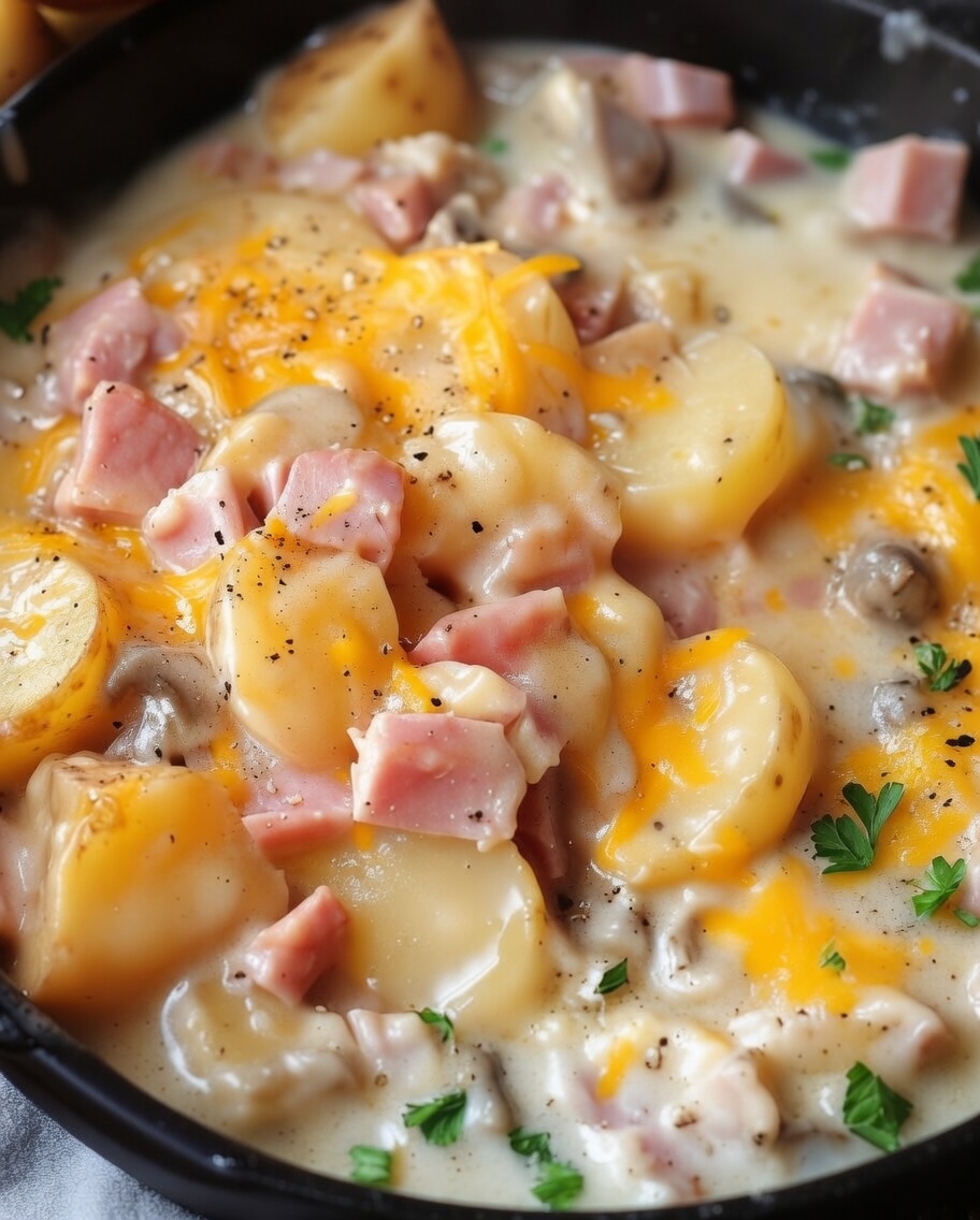 Ham and Potato Chowder with Cheese