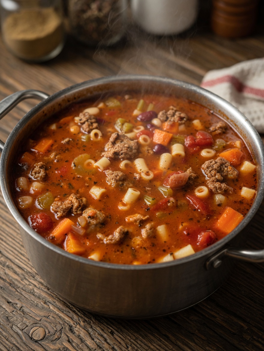 COPYCAT OLIVE GARDEN SLOW COOKER PASTA FAGIOLI