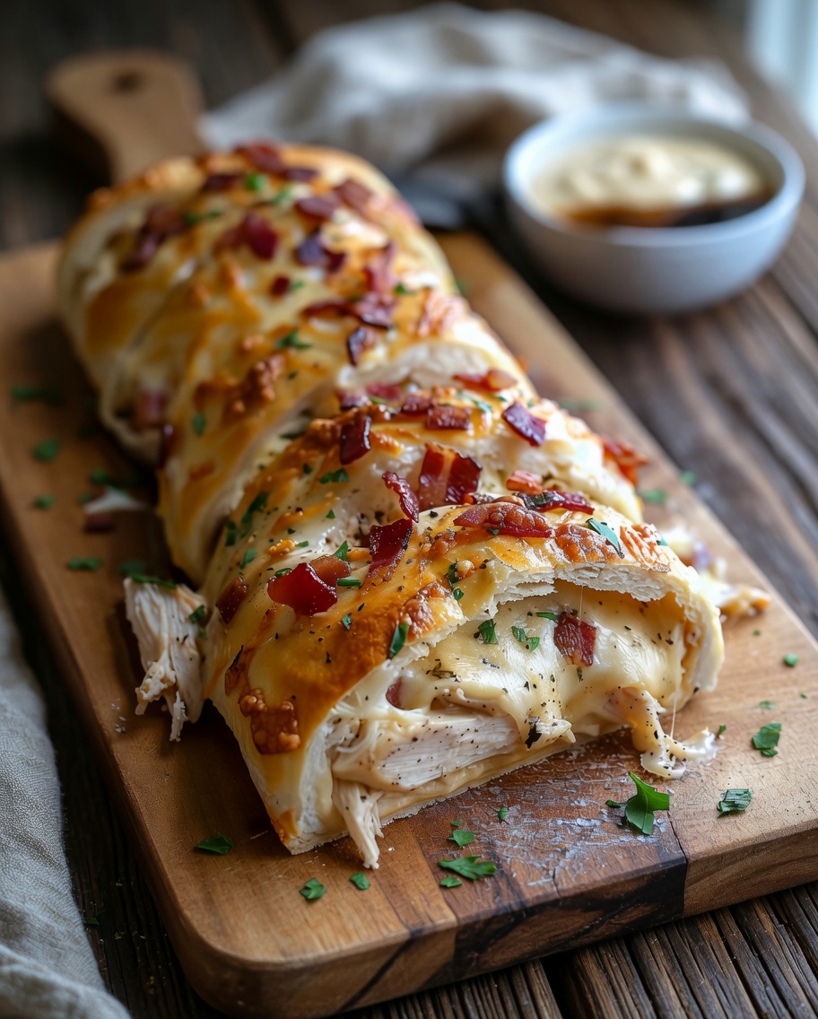Chicken Bacon Ranch Stromboli
