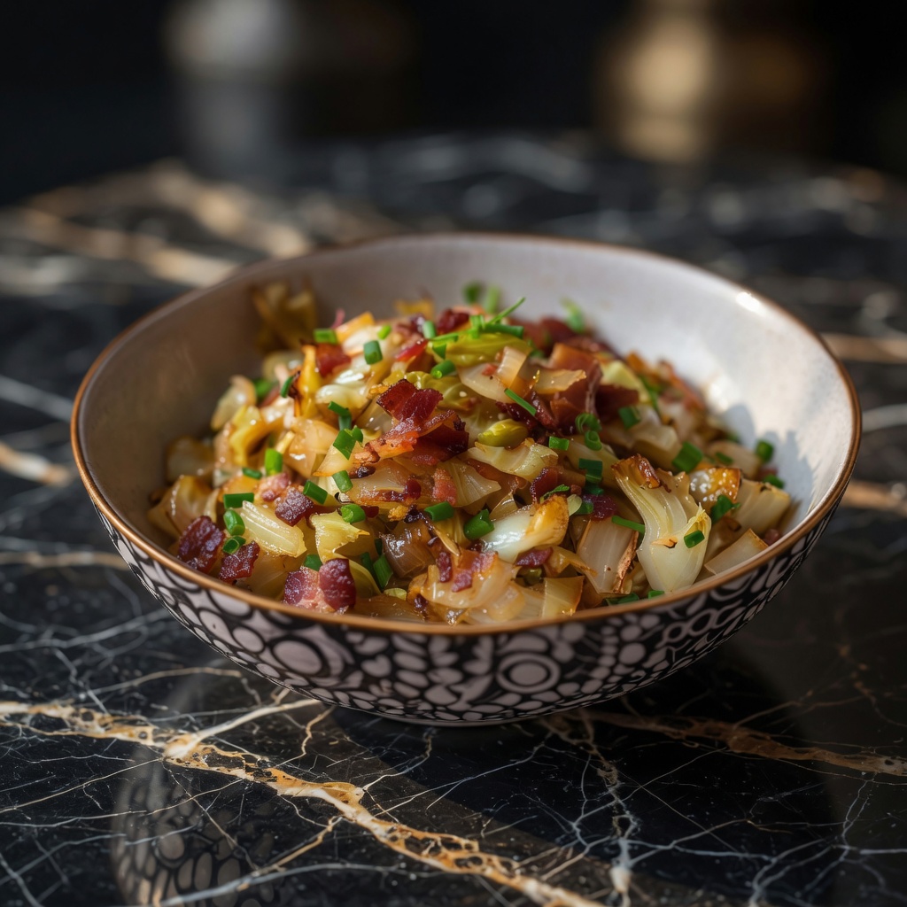 Fried Cabbage with Bacon, and Onion, and Garlic!
