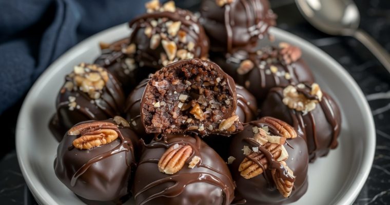 Pecan Pie Brownie Bombs
