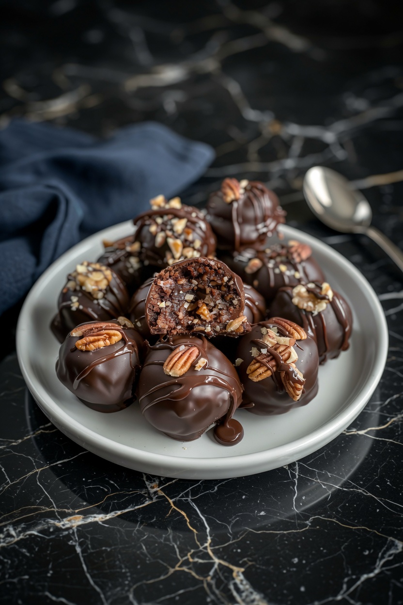 Pecan Pie Brownie Bombs