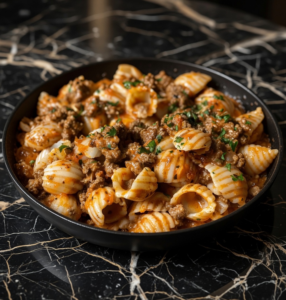 Creamy Beef and Shells