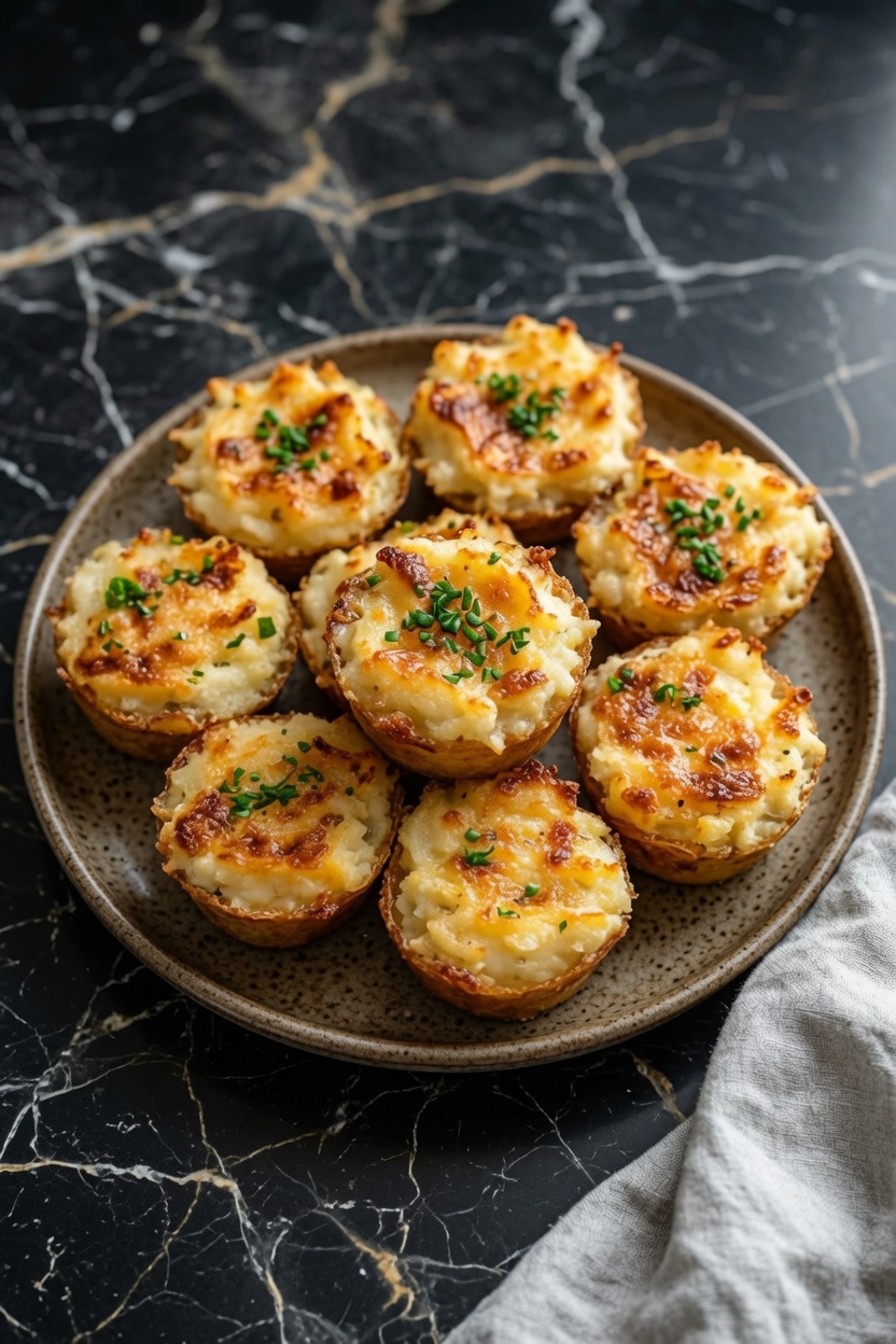 Garlic Parmesan Mashed Potato Cups