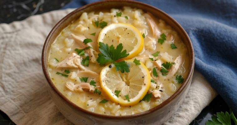 Slow Cooker Lemon Chicken and Rice Soup