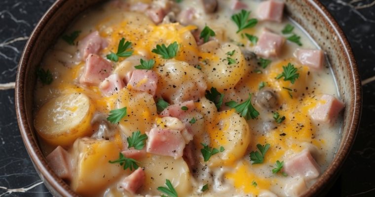 Ham and Potato Chowder with Cheese
