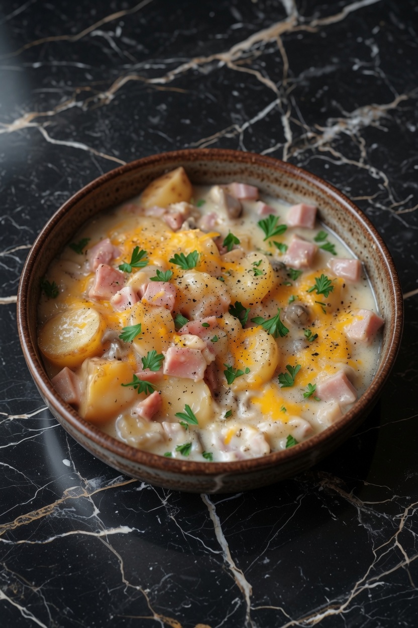 Ham and Potato Chowder with Cheese