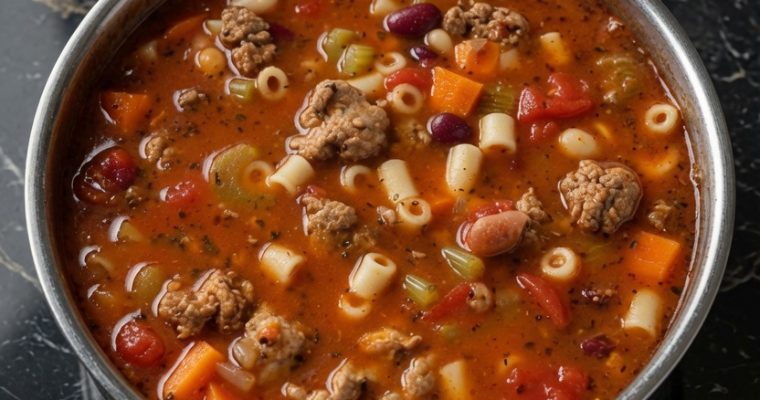 COPYCAT OLIVE GARDEN SLOW COOKER PASTA FAGIOLI