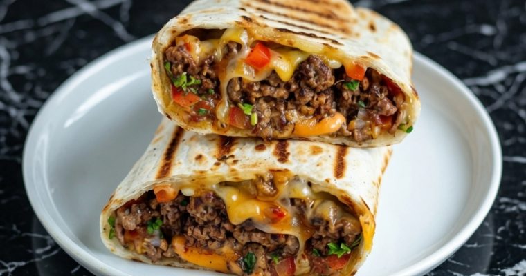 Grilled Cheeseburger Wraps