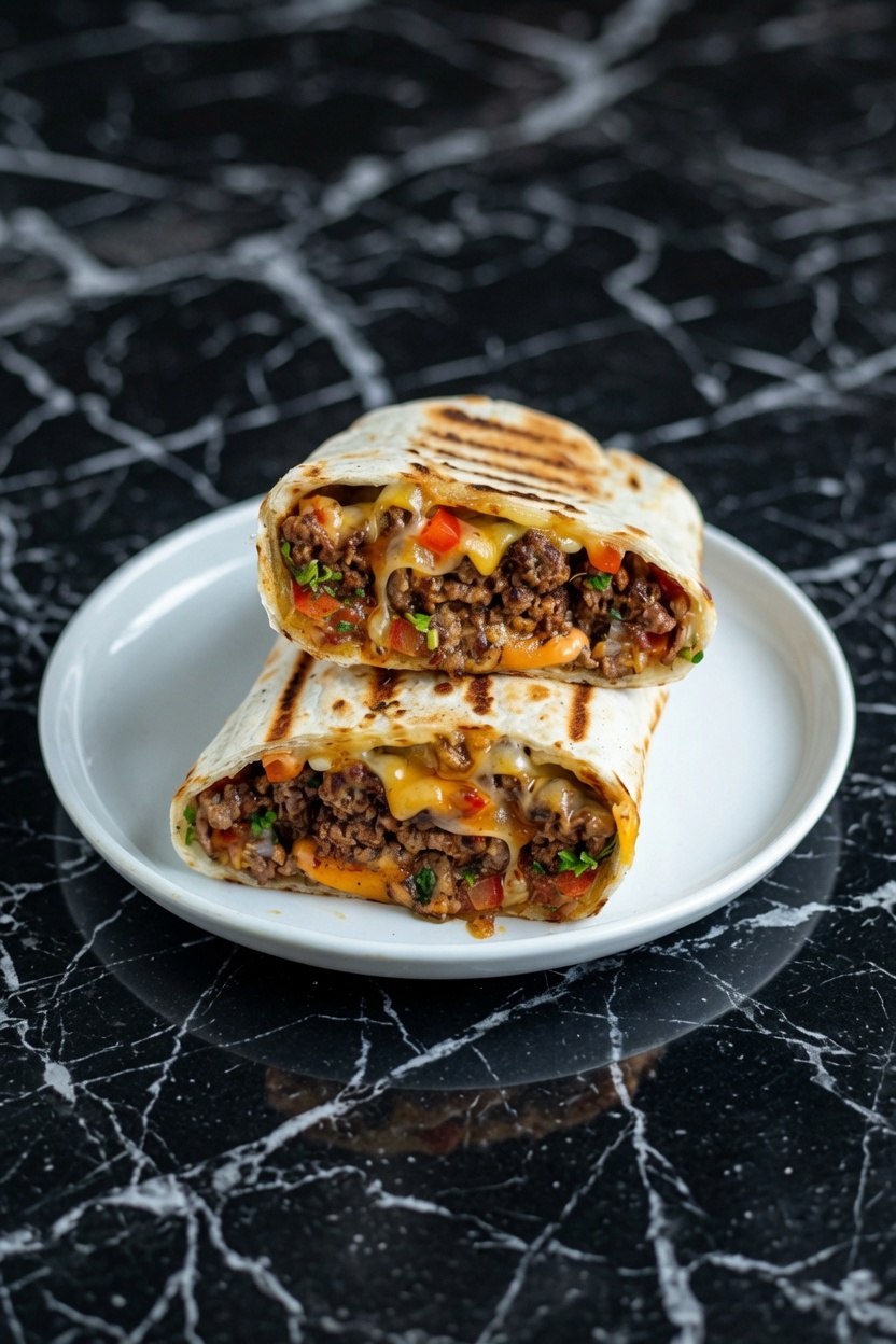 Grilled Cheeseburger Wraps
