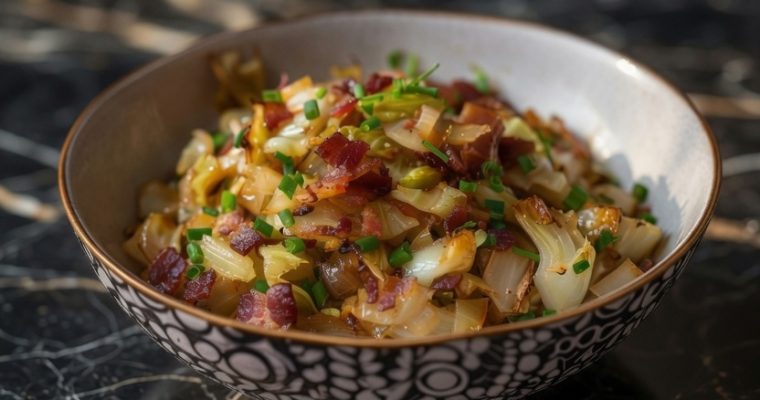 Fried Cabbage with Bacon, and Onion, and Garlic!