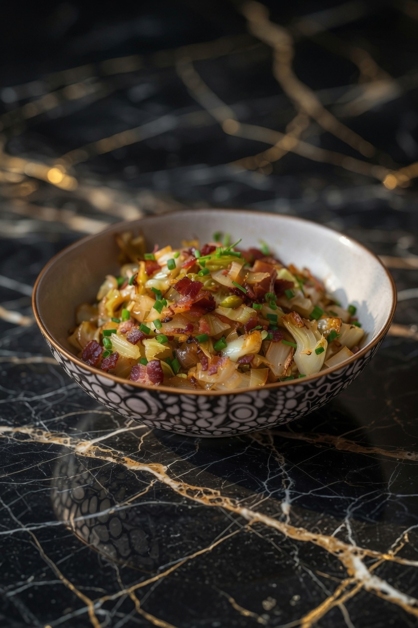Fried Cabbage with Bacon, and Onion, and Garlic!