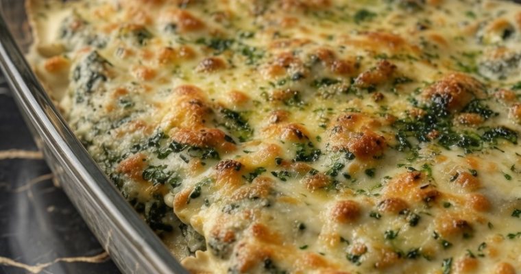 Spinach Artichoke Ravioli Bake