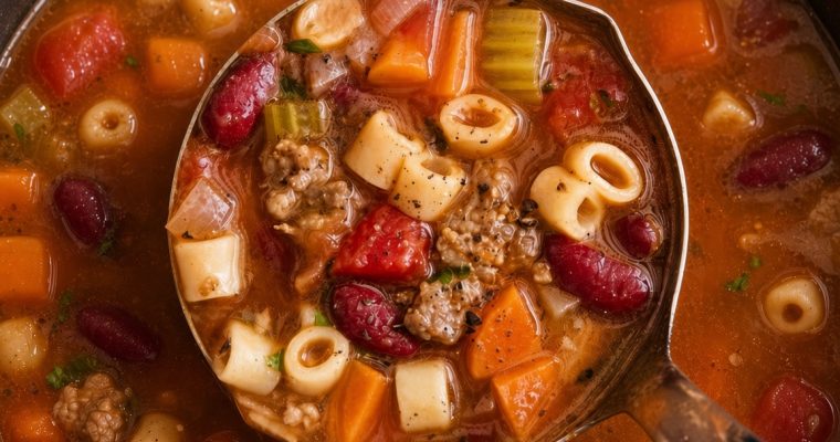 COPYCAT OLIVE GARDEN SLOW COOKER PASTA FAGIOLI