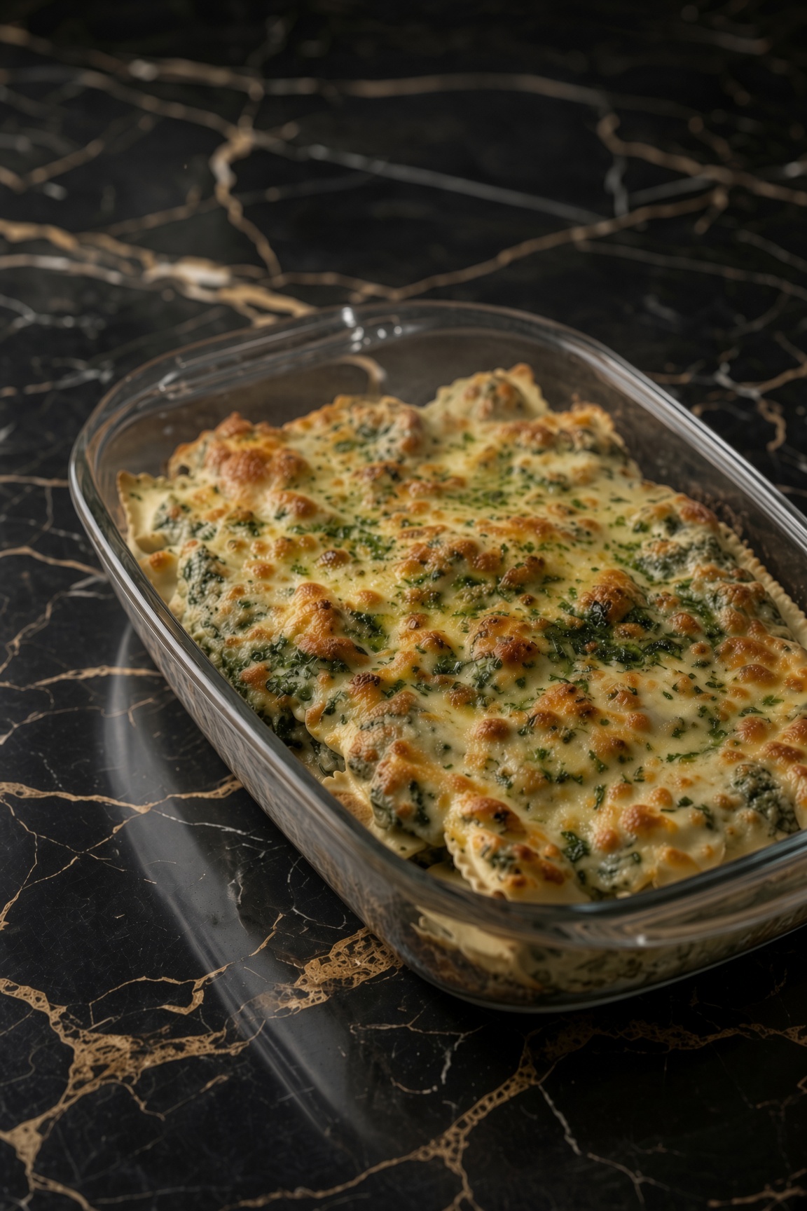 Spinach Artichoke Ravioli Bake