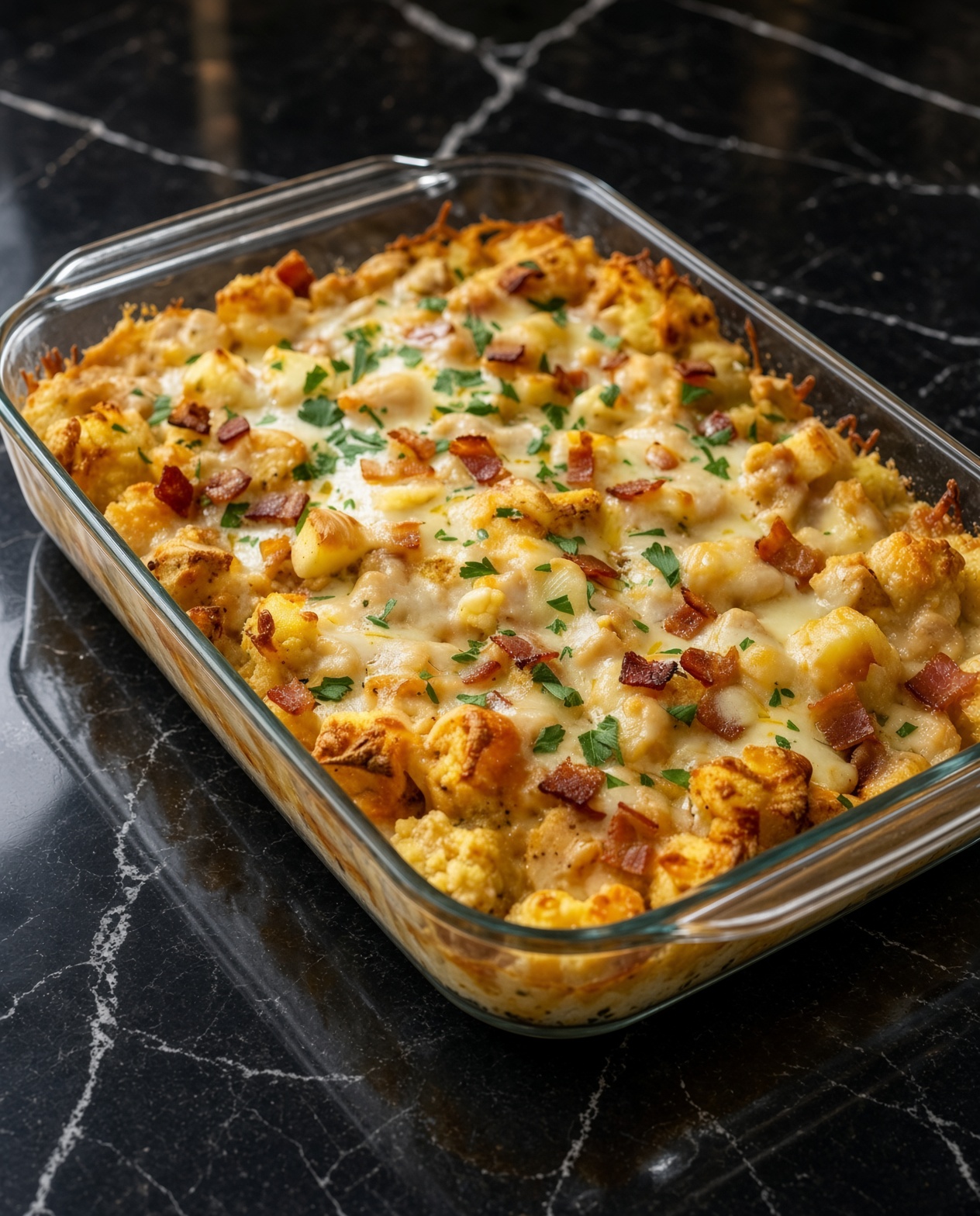 CHICKEN BACON RANCH CASSEROLE WITH POTATOES