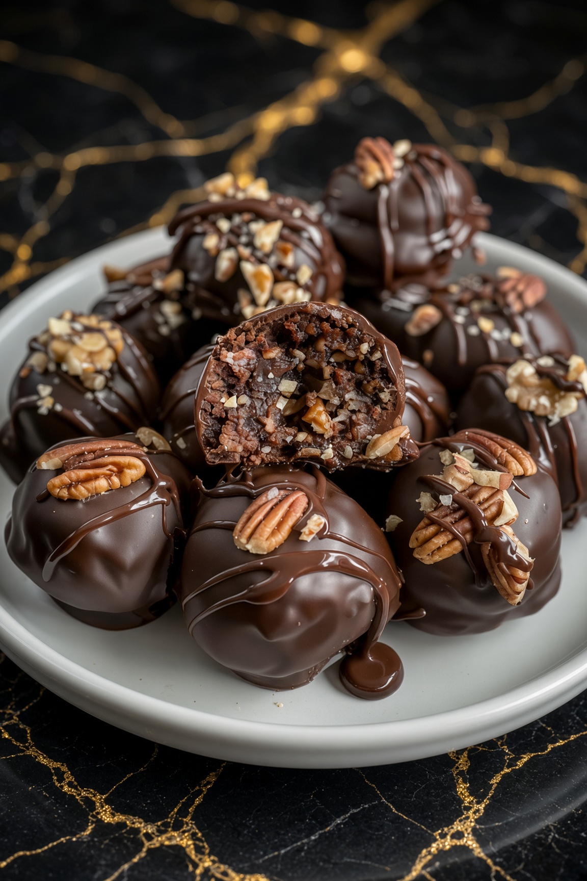 Pecan Pie Brownie Bombs