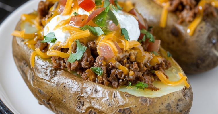 Taco Stuffed Baked Potatoes