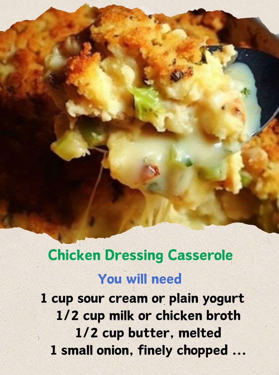 CHICKEN DRESSING CASSEROLE