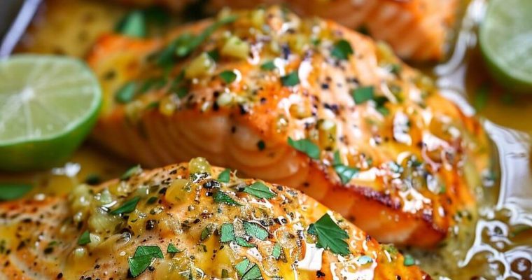 Baked Honey Lime Garlic Butter Salmon