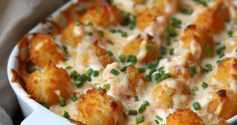 Creamy Ranch Chicken Tater Tot Bake
