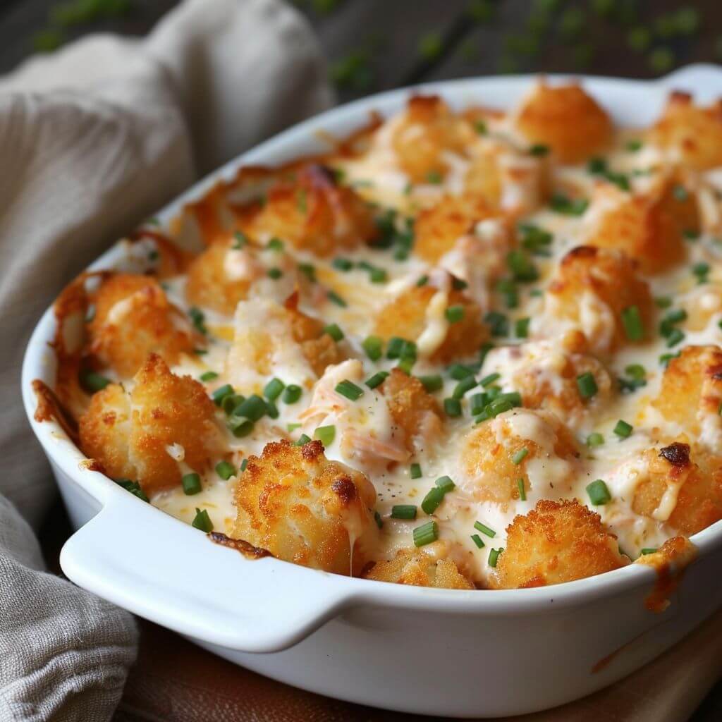 Creamy Ranch Chicken Tater Tot Bake