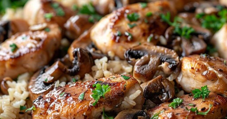 Quick Skillet Chicken and Mushroom Rice