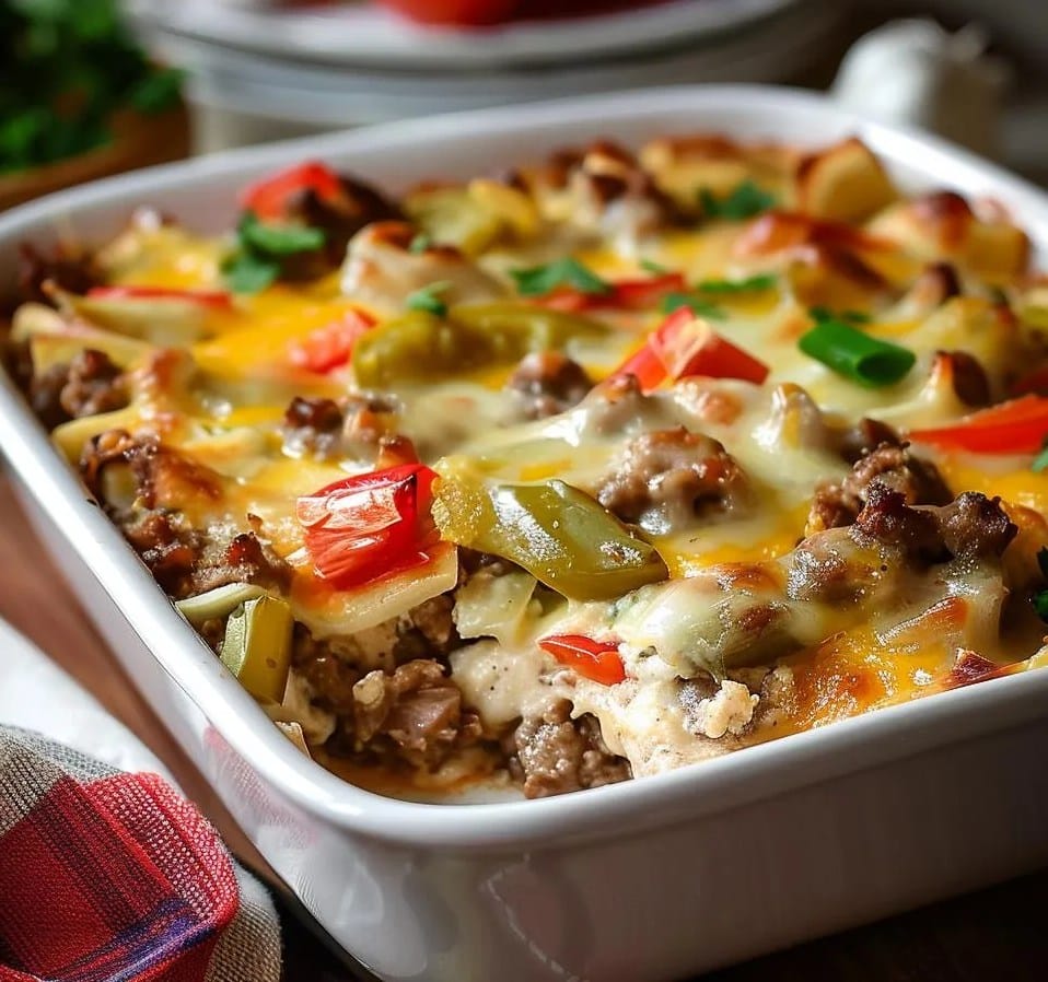 PHILLY CHEESE STEAK CASSEROLE