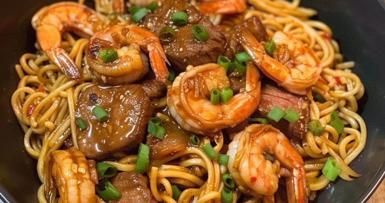 Shrimp & Teriyaki Steak Noodles