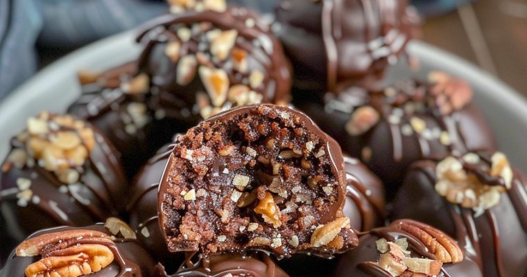 Pecan Pie Brownie Bombs