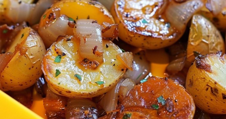 OVEN FRIED POTATOES AND ONIONS