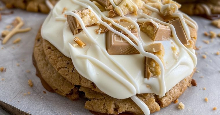 White Chocolate Reese’s Cheesecake Cookies