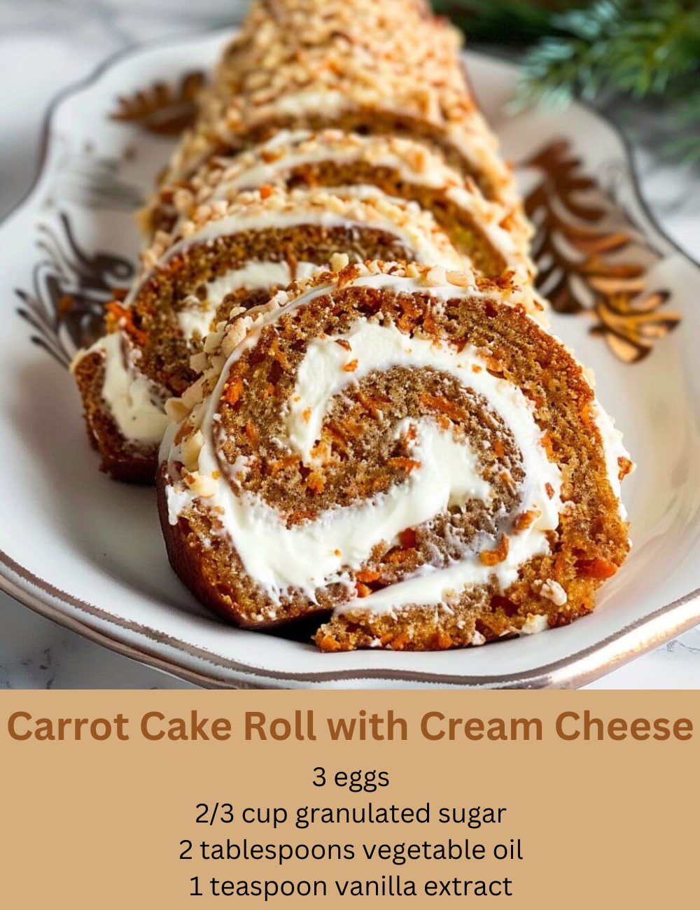 Carrot Cake Roll with Cream Cheese