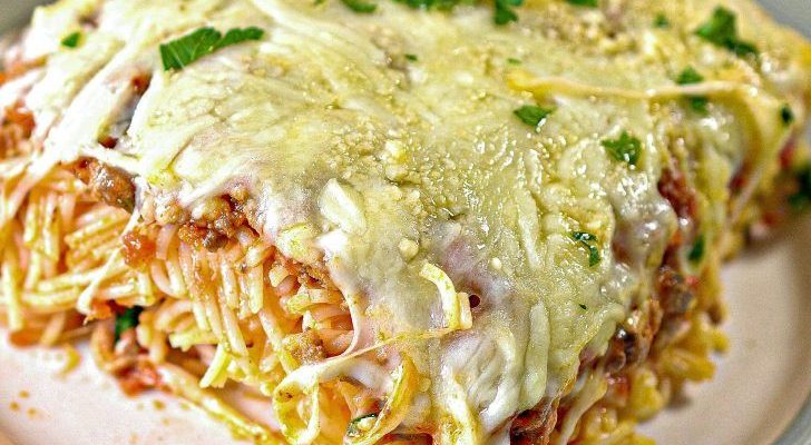 BAKED SPAGHETTI WITH CREAM CHEESE