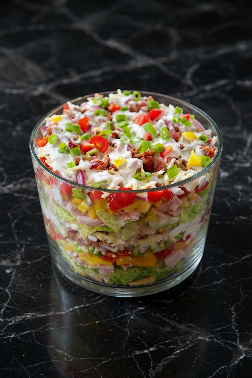 CHICKEN BACON RANCH LAYER SALAD
