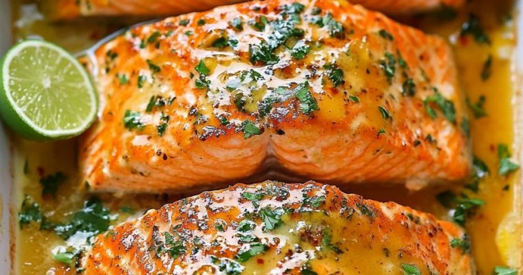 Baked Honey Lime Garlic Butter Salmon