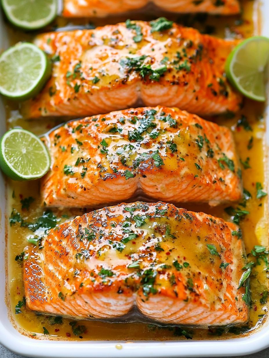 Baked Honey Lime Garlic Butter Salmon