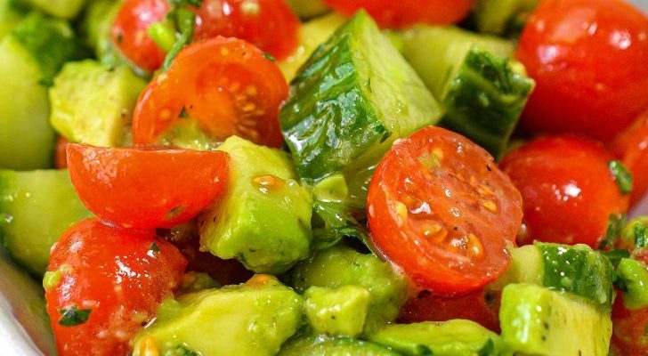 Cucumber, Tomato, Avocado Salad