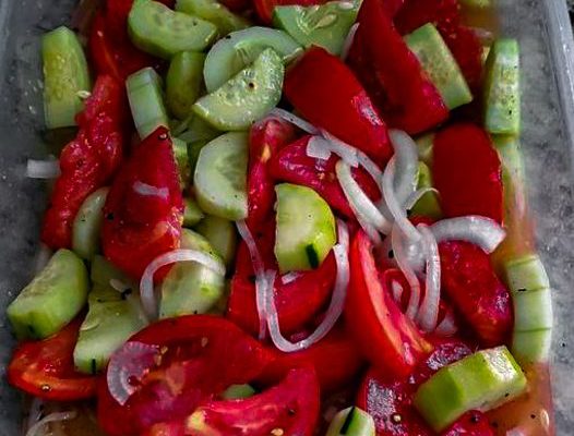 Marinated Cucumbers, Onions and Tomatoes