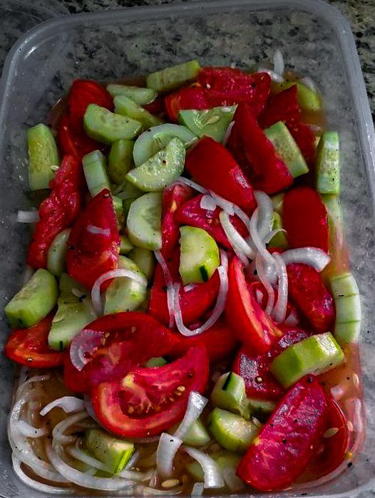 Marinated Cucumbers, Onions and Tomatoes