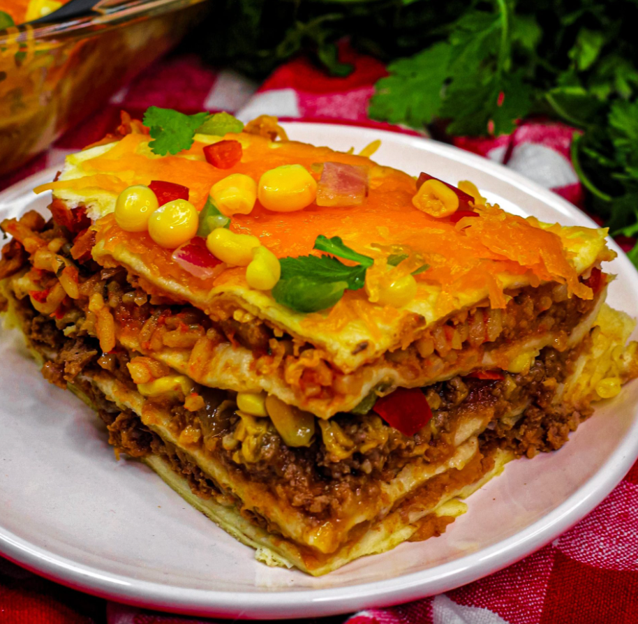 Layered Mexican Tortilla Casserole