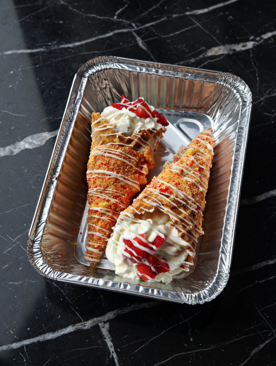 Strawberry Crunch Cheesecake Cones