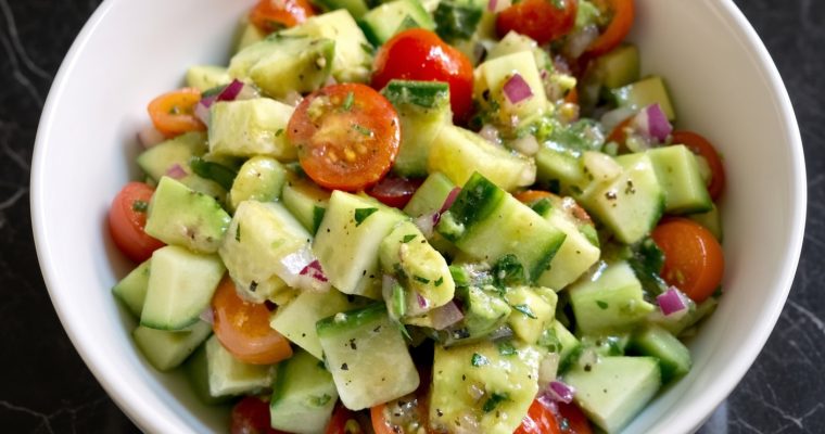 Cucumber, Tomato, Avocado Salad